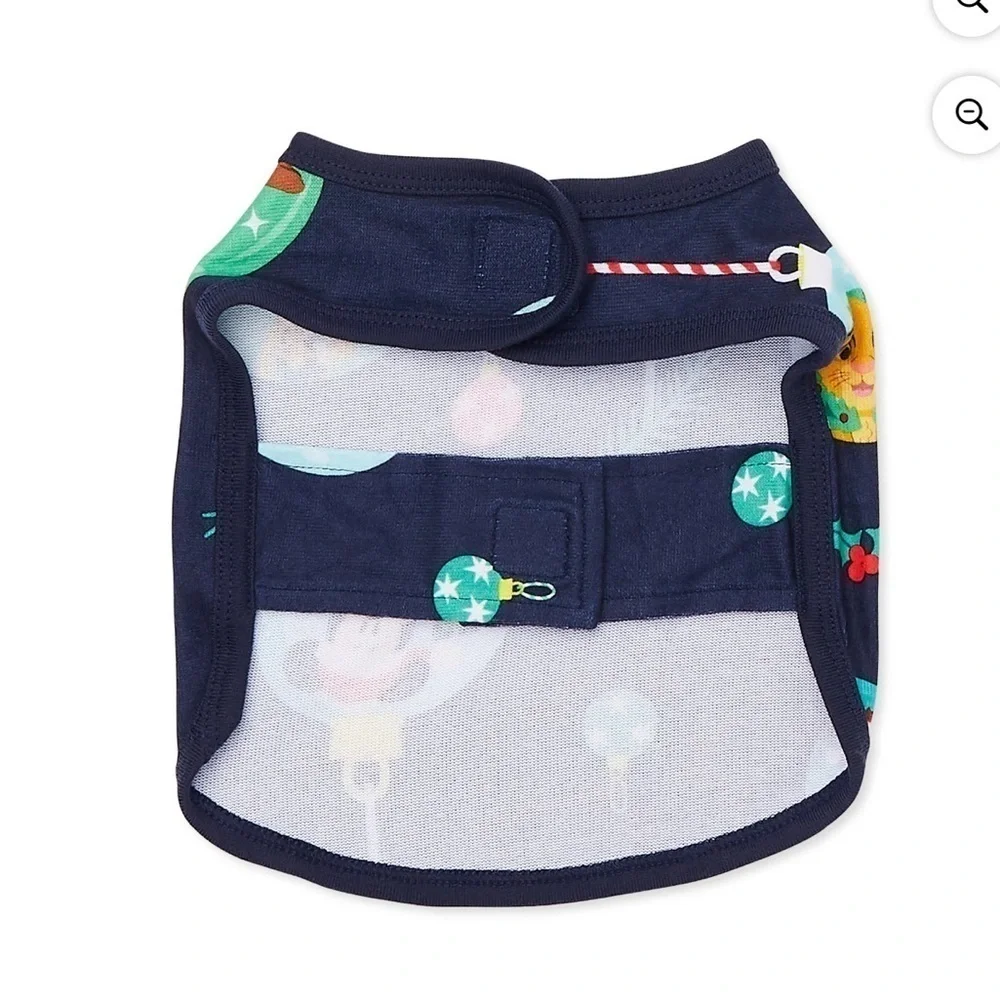 Disney Pet Dog Blue Christmas Allover Print Pajama Style Cape Size Large
